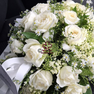 Classic White Rose Condolence Bouquet