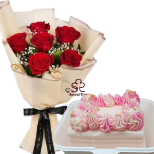 Red Roses Wreath Cake Set