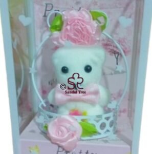 "Pretty" Pink Rose Miniature Bear Display