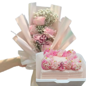 Crimson Rose & Velvet Cake Bundle