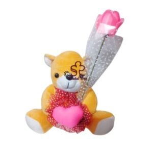 Forever Pink Rose & Teddy Keepsake