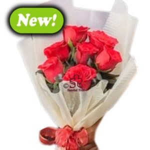 Pure Passion Crimson Rose Hand-Bouquet