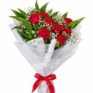 Pure Passion Crimson Rose Hand-Bouquet