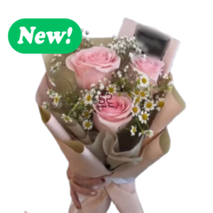 Blushing Elegance Pink Rose & Daisy Petite Hand-Tied Bouquet