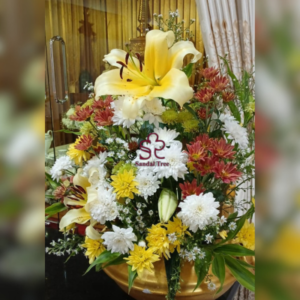 Premium Mixed Sevvandi Mal Vattiya with  Lily for Temple Shrine