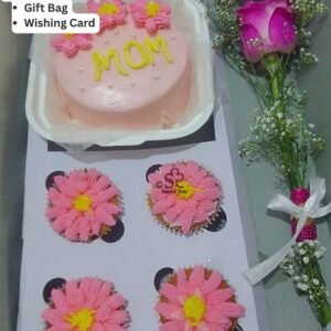 Mother’s Day Pink Bento Cake & Floral Gift Set