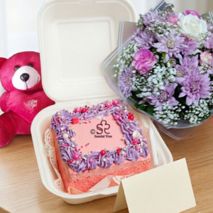 Soft Pastel Chrysanthemum Bouquet with Bento Cake & Teddy Combo