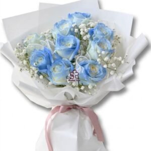 Blush Blue Bouquet - Mixed Flowers