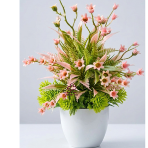 Artificial Pastel Wildflower Bush in Pot