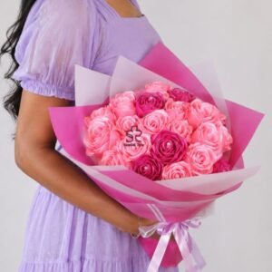 Elegant Pink Blossom Bouquet – Luxury Romantic Floral Artificial Gift Arrangement