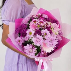Blush Pink Daisy Bouquet – Soft Elegance Premium Floral Arrangement