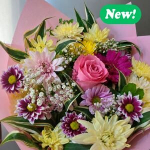 Pastel Garden Rose & Chrysanthemum Bouquet