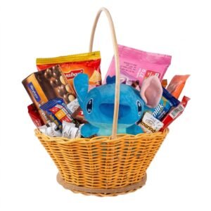 Blue stich and Woven Snack Basket