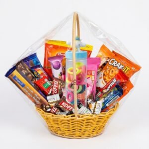 Wrapped Woven Basket with Character Hair Tube & Treat Assortment