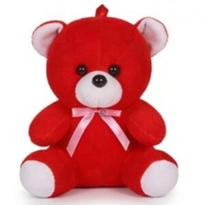 Red Teddy Bear with Pink Bow