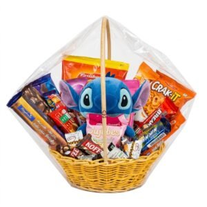 Blue Stitch Plush & Chocolates Gift Basket