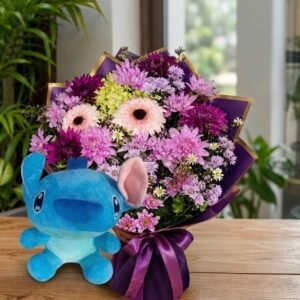 Blue Stich Toy & Regal Violet Luxury Gift Bundle