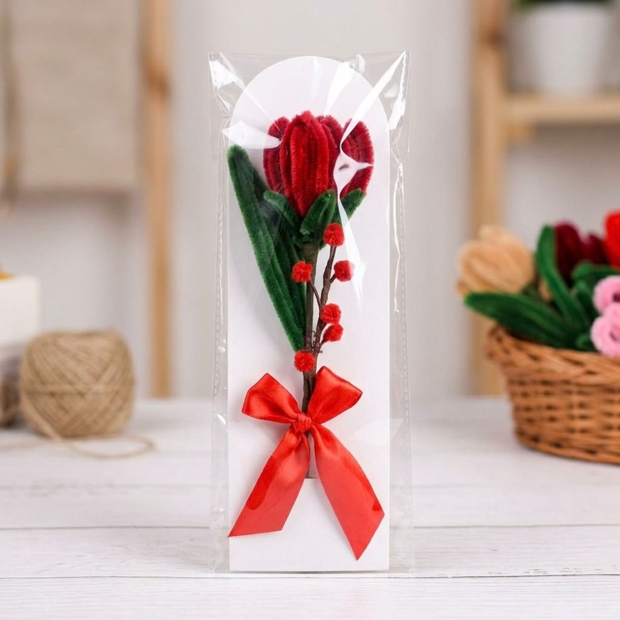 Handcrafted Red Tulip Gift Card