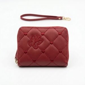 Elegant Red Quilted Mini Wallet – Teacher’s Day Gift Edition